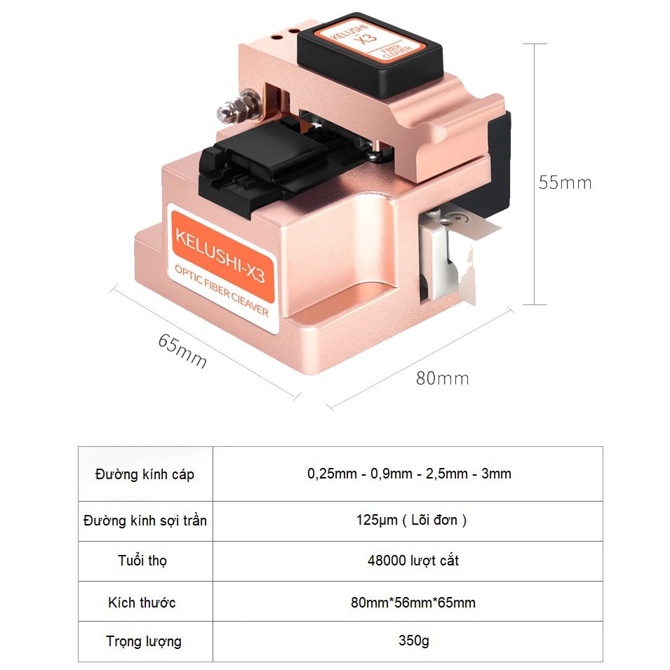 Dao cắt sợi quang chính xác Kelushi X3 - Fiber Cleaver Kelushi X3