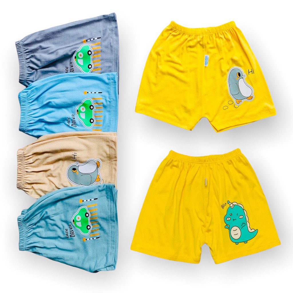 Quần đùi vải thun lạnh mát mẻ co giãn 4 chiều cho bé trai và bé gái 3-12kg - Q11