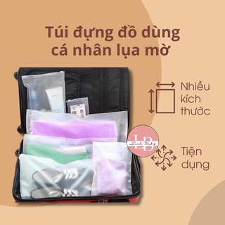 Túi đựng đồ dùng cá nhân lụa mờ khoá zip kích cỡ đa dạng