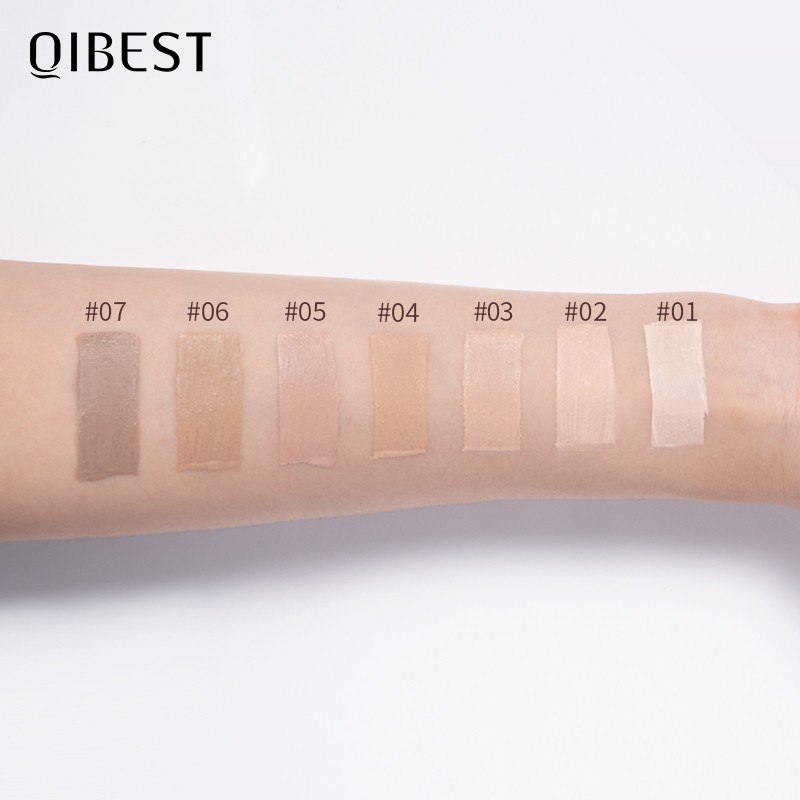 Bộ trang điểm QIBEST gồm kem nền + kem che khuyết điểm + phấn má hồng + kem tạo khối + mút | BigBuy360 - bigbuy360.vn