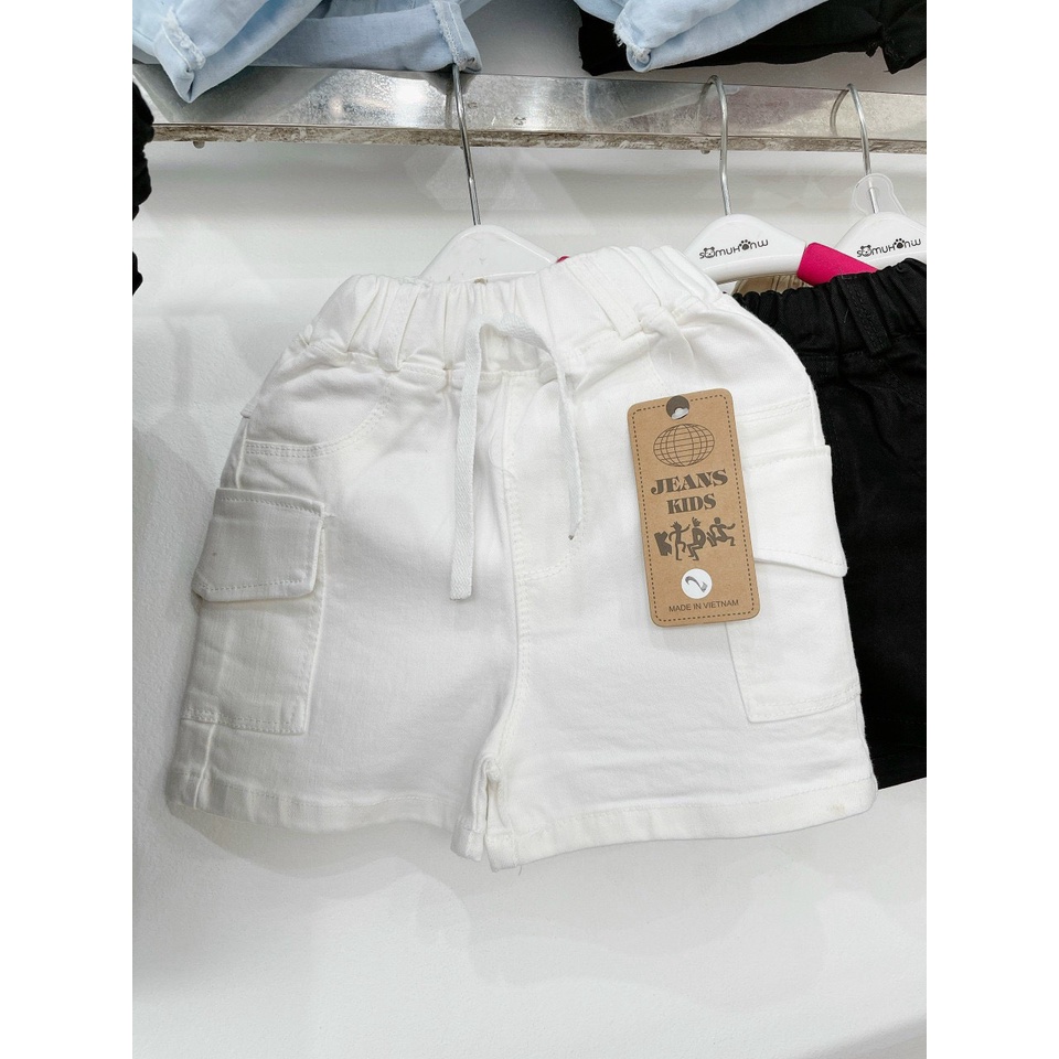 Quần Short Đùi Kaki Trơn Túi Hộp Cho Bé Trai &amp; Bé Gái Quần Sooc Xuất Hàn Cực Đep Cho Bé - Moobaby Shop