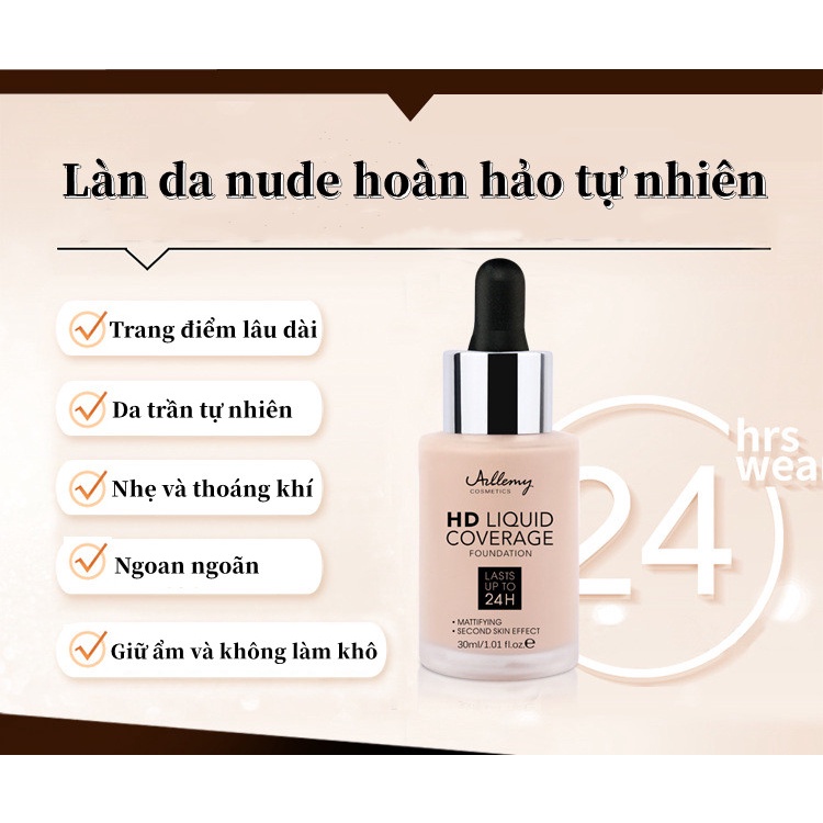 Kem nền BB 24h Liquid  trang điểm khuôn mặt che khuyết điểm tiện lợi che khuyết điểm hiệu quả