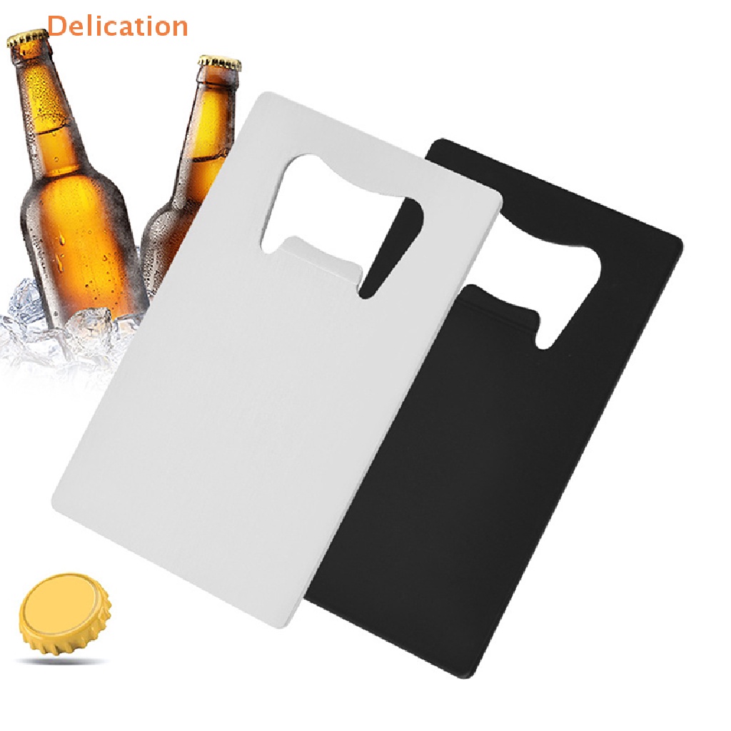 1 Dụng Cụ Mở Nắp Chai Bia S / S Hình Thẻ Bằng Thép Không Gỉ