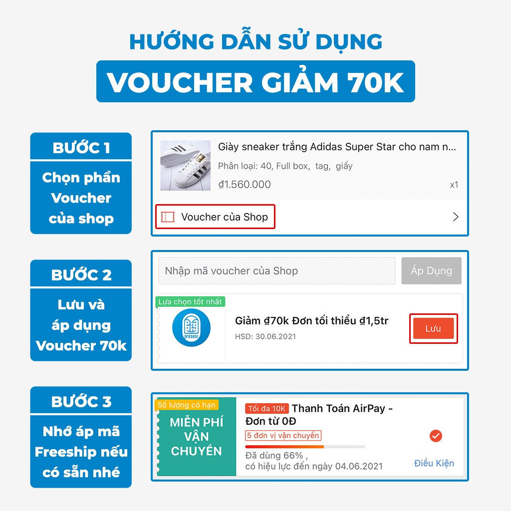 Giày sneaker trắng Adidas Super Star cho nam nữ chính hãng tem vàng full box Present Original Sneakers