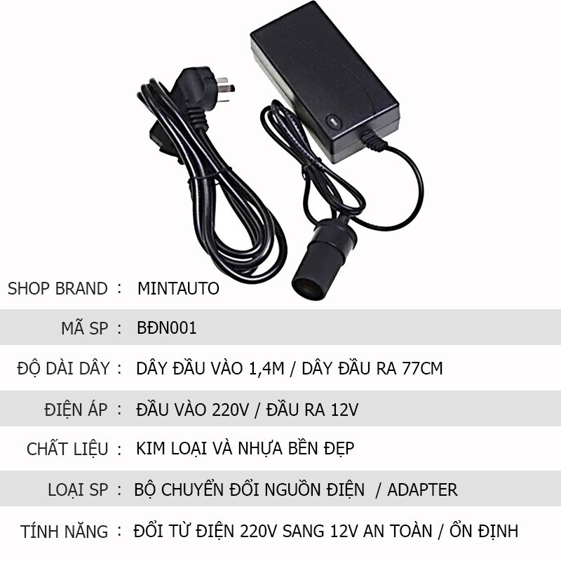 Bộ đổi nguồn từ 220V sang 12V adapter chuyển đổi nguồn điện đảm bảo an toàn