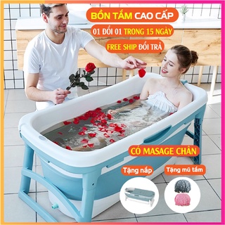 Bồn tắm Người lớn, bồn tắm gấp gọn Kích cỡ 1,18m-1,43m, kèm nắp, masage chân, nhựa cao cấp nhất thư giãn trong phòng tắm