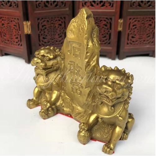 Tượng đồng Thái Sơn Thạch Cảm Đương(cao 7cm,11.5cm)