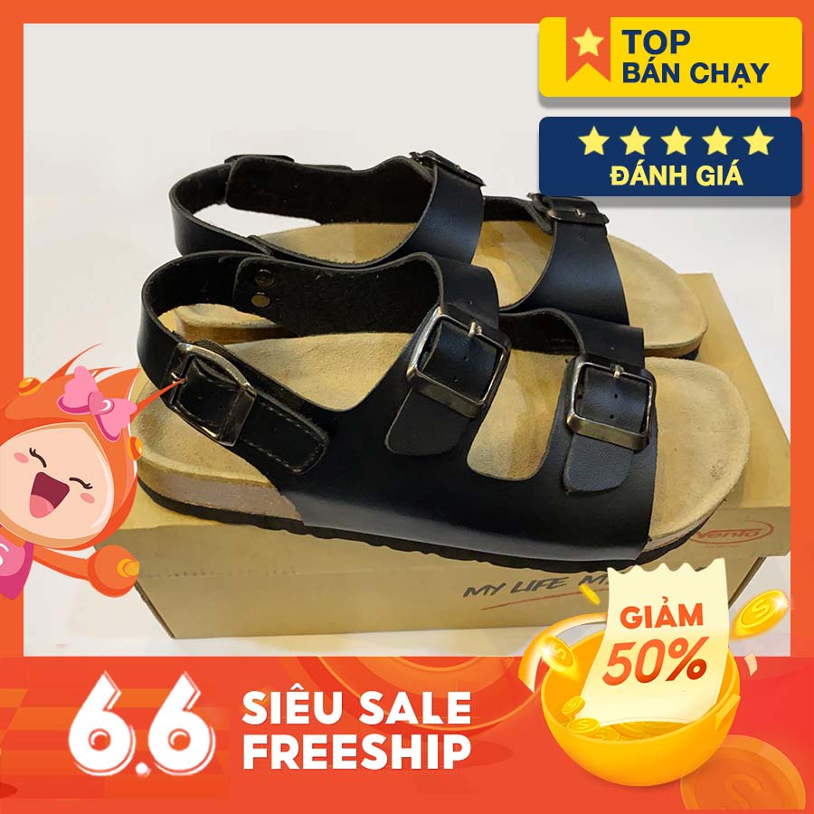 Sandal đế trấu nam nữ unisex sandal birken xỏ ngón Buenas - BU02 - giày dép quai hậu học sinh