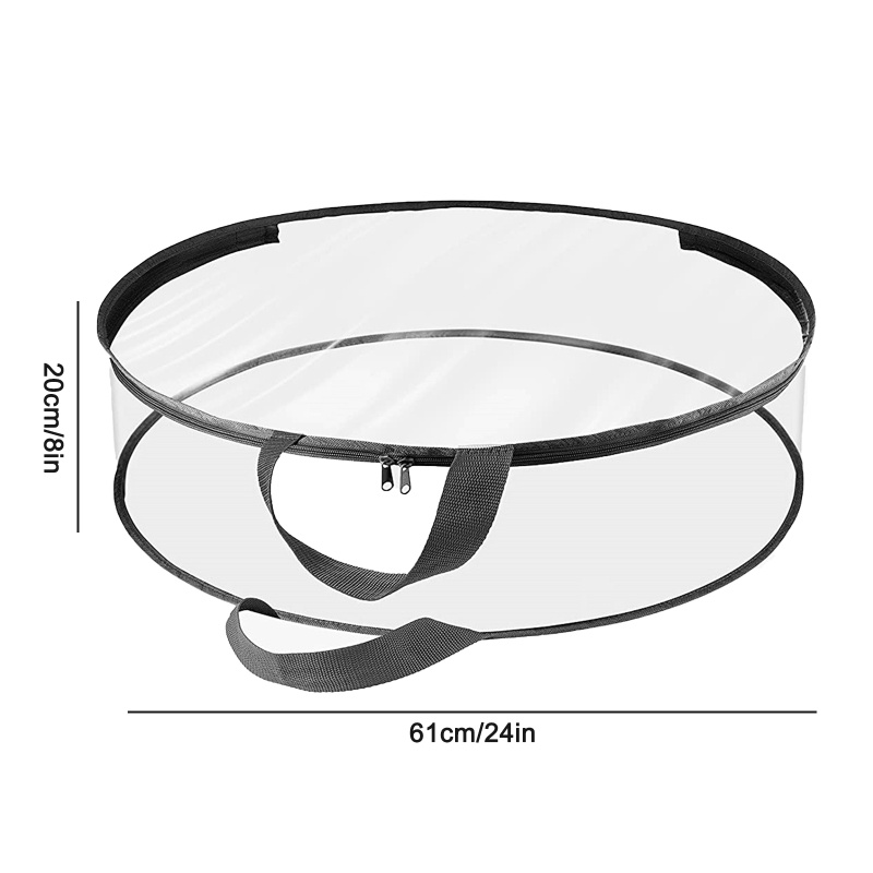 Set 2 Túi Đựng Vòng Hoa Nhân Tạo Trong Suốt Có Khóa Kéo Và Tay Cầm Trang Trí Giáng Sinh