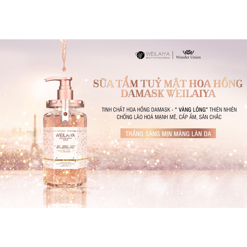 [CHÍNH HÃNG] Sữa tắm nước hoa Weilaiya 450ml  - Giúp trắng da, cấp ẩm, dưỡng da hoa hồng Damask | BigBuy360 - bigbuy360.vn