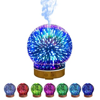 Máy xông tinh dầu aroma 3d quả cầu tặng kèm tinh dầu 10ml