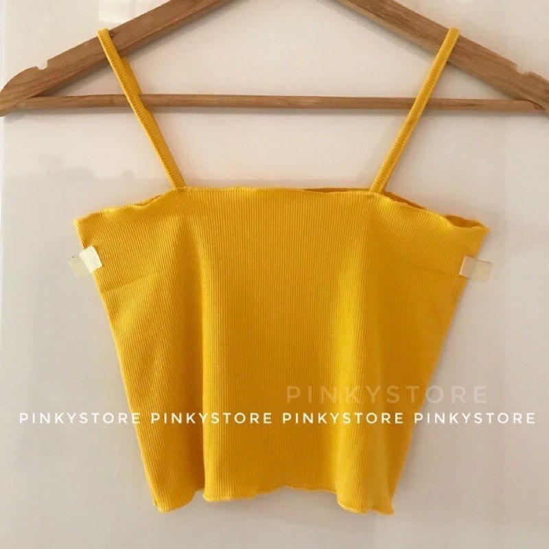 Áo croptop 2 dây cuốn biên xinh - sịn - mịn