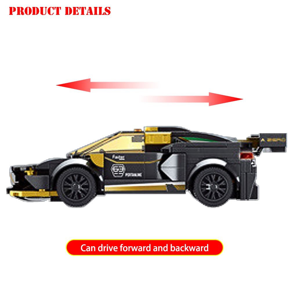 Đồ chơi Lắp ghép Mô hình 7801 7802 siêu xe đua mac laren ferrari màu đỏ Ranger Duluis màu đen