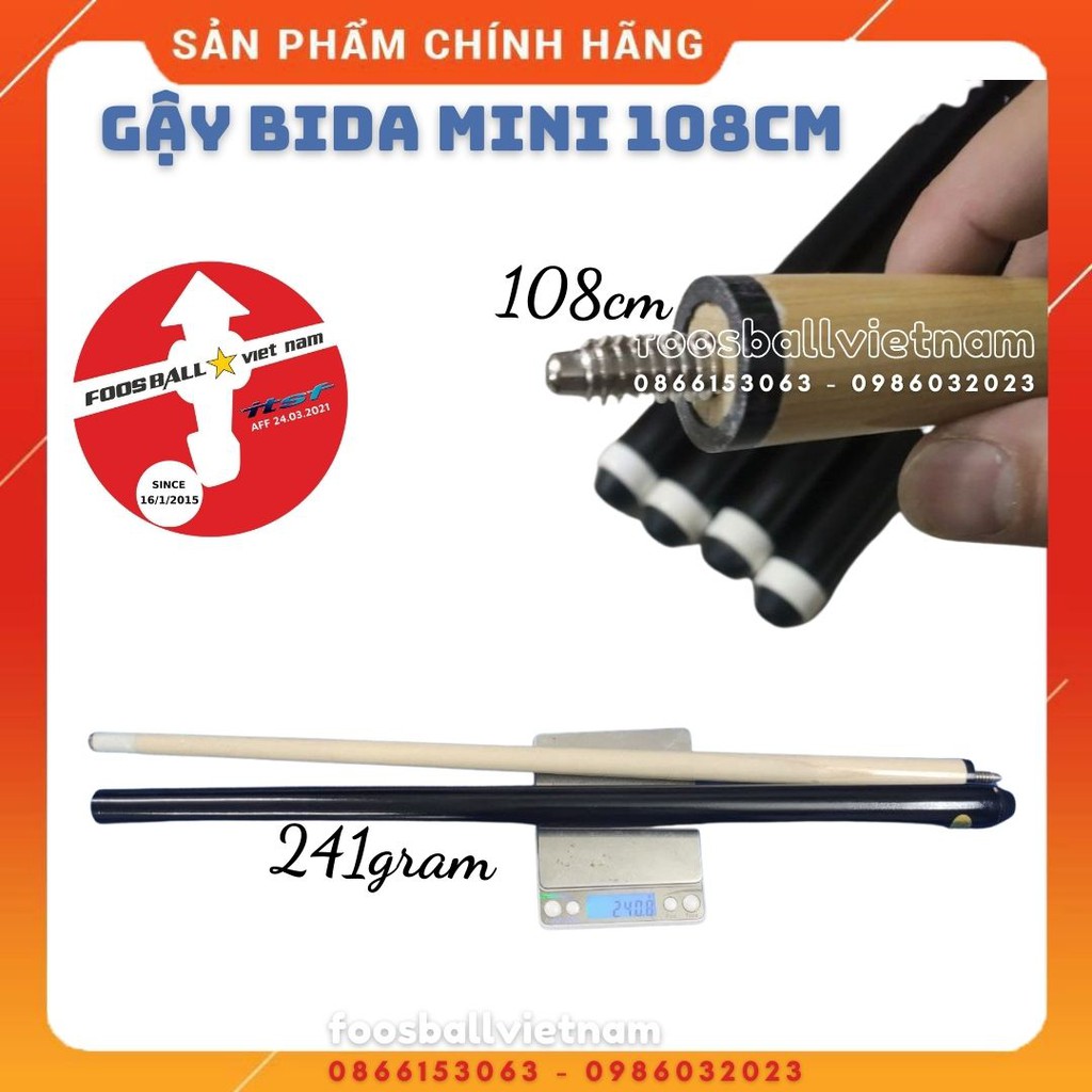 Phụ kiện cơ gậy bida mini trẻ em giá rẻ 1 khúc dài 90cm, loại 2 khúc dài 108cm, và 123cm