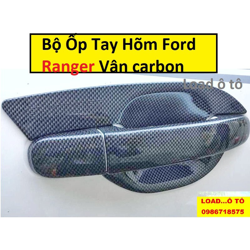 Ốp Tay Hõm, Nắp Xăng Ford Ranger Vân Carbon cao Cấp