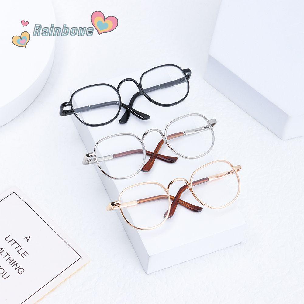Mắt kính thời trang kim loại gọng tròn nhiều màu sắc tùy chọn dành cho búp bê