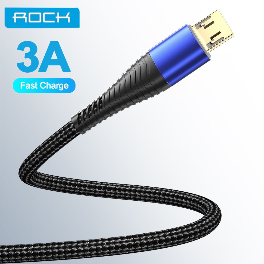 Rock 3A Dây Cáp Micro USB Sạc Nhanh Truyền Dữ Liệu Dành Cho Điện Thoại Android Samsung Huawei Xiaomi