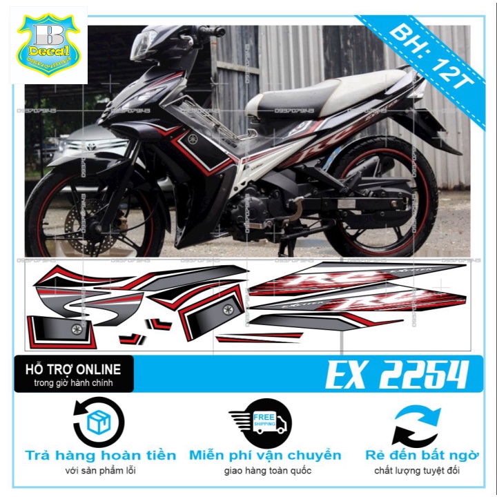 TEM RỜI EX 2010 RC XÁM ĐEN 2254