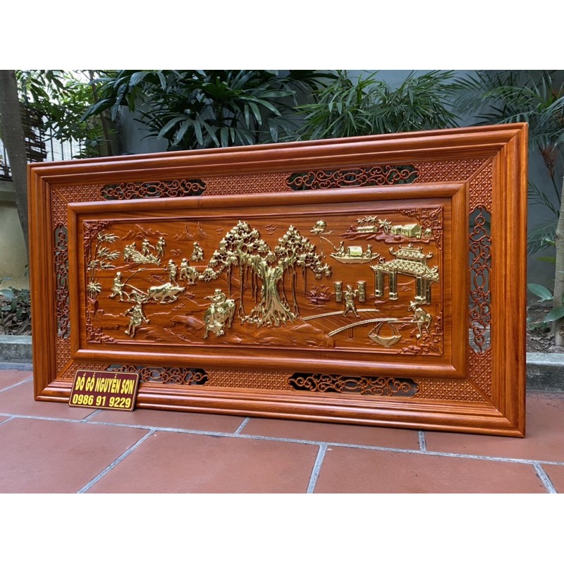 Tranh gỗ đồng quê