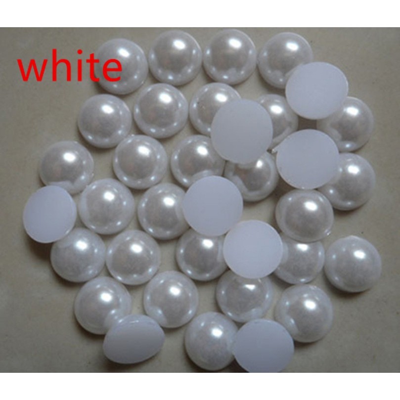 Hạt ngọc trai giả 2mm-24mm màu trắng và ngà dùng trang trí điện thoại