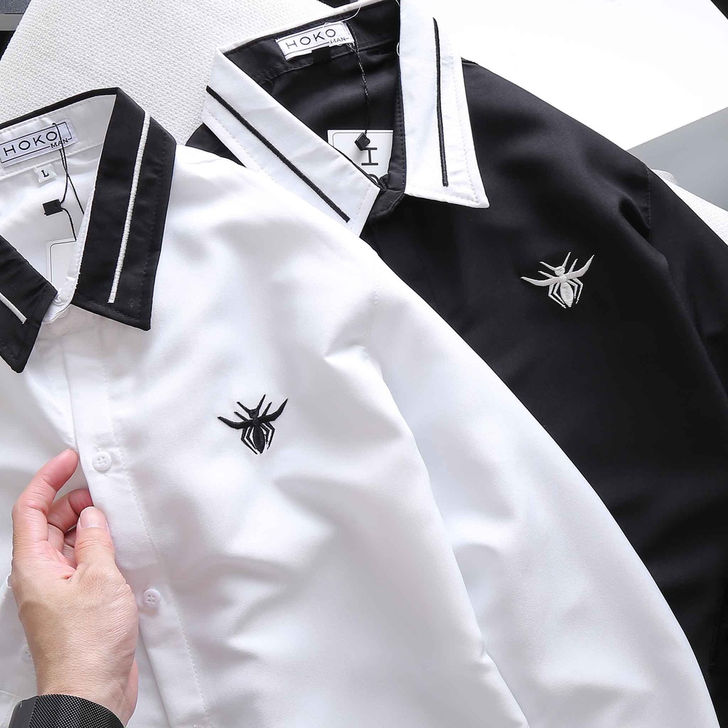 Áo Sơ Mi Nam Tay Dài Thêu Hình Đẹp Như Ảnh Chất Vải Mát HÌNH THẬT, CÓ VIDEO