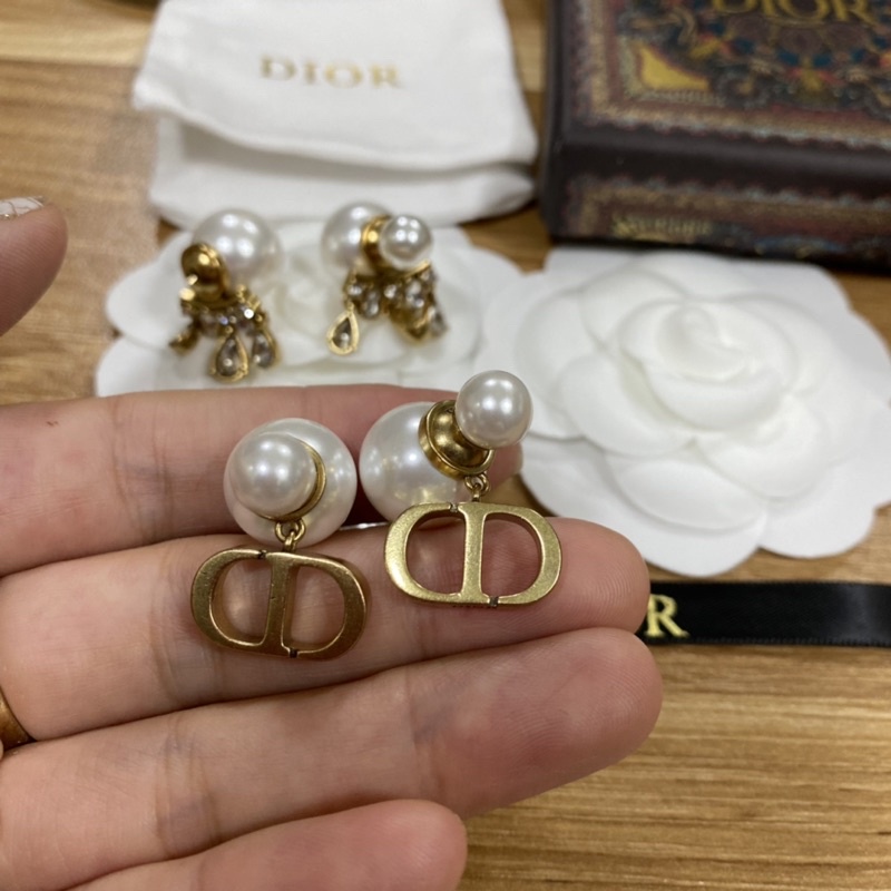 Bông tai cao cấp Dior full hộp phụ kiện y ảnh
