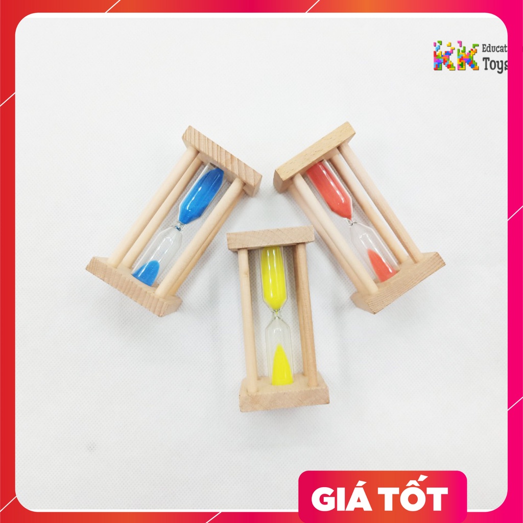 Giáo cụ dạy học: Đồng hồ cát tính giờ đa năng khung gỗ siêu rẻ (loại 5 phút) - KKstore