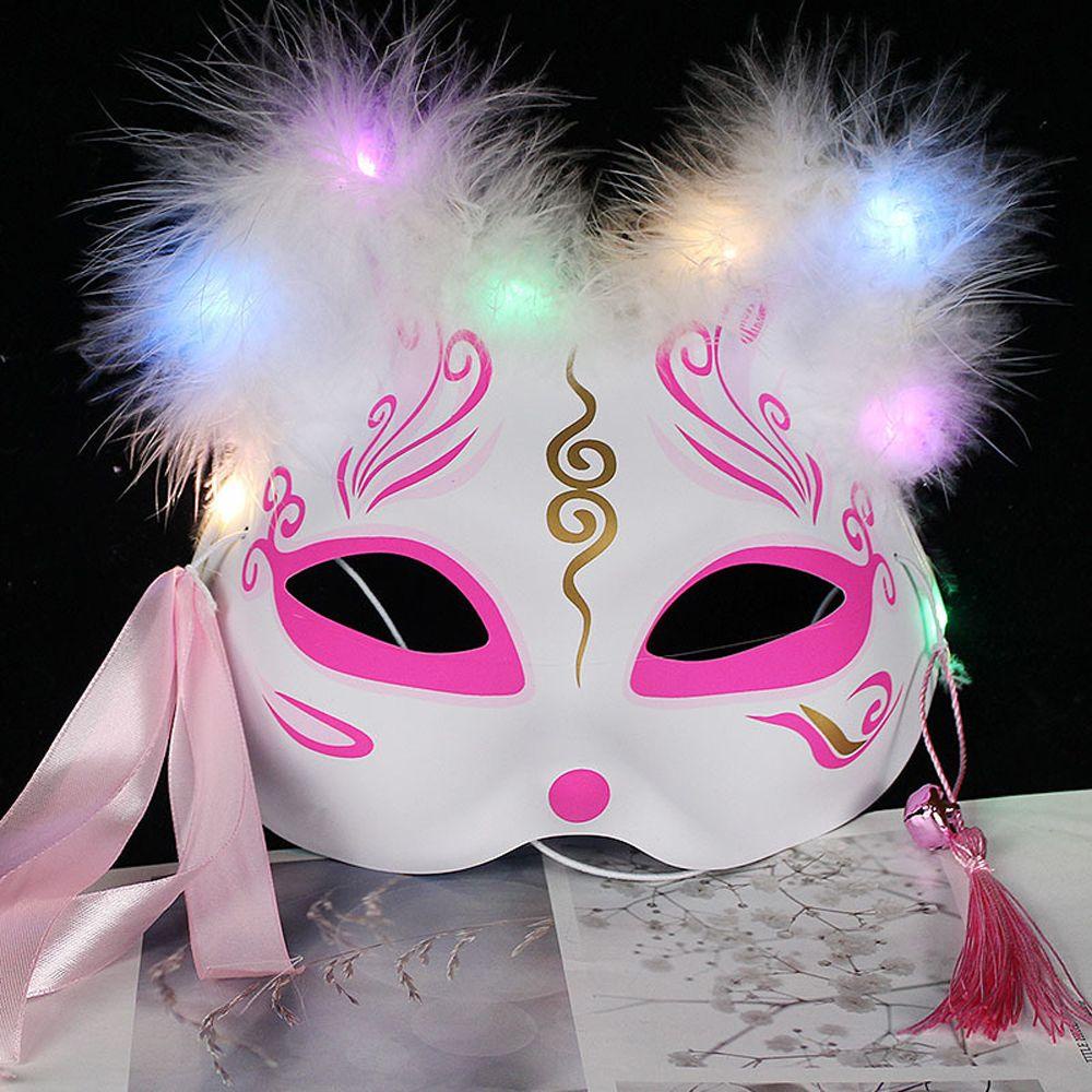 Mặt Nạ Lông Vũ Phát Sáng Trong Đêm Halloween Bảo Vệ Khuôn Mặt
