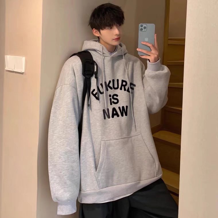 Áo hoodie Thể Thao Dáng Rộng In Chữ Thoải Mái Thời Trang Hàn Quốc Cho Nam Cỡ M-5XL
