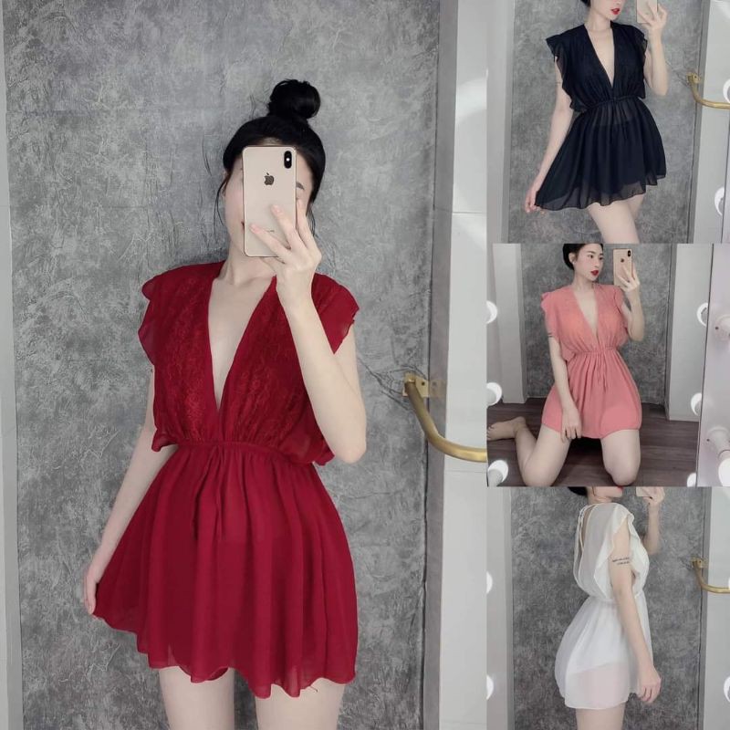 Váy ngủ sexy ❣️ ❣️ Đầm ngủ sexy Váy Voan kèm mút &lt; 65kg