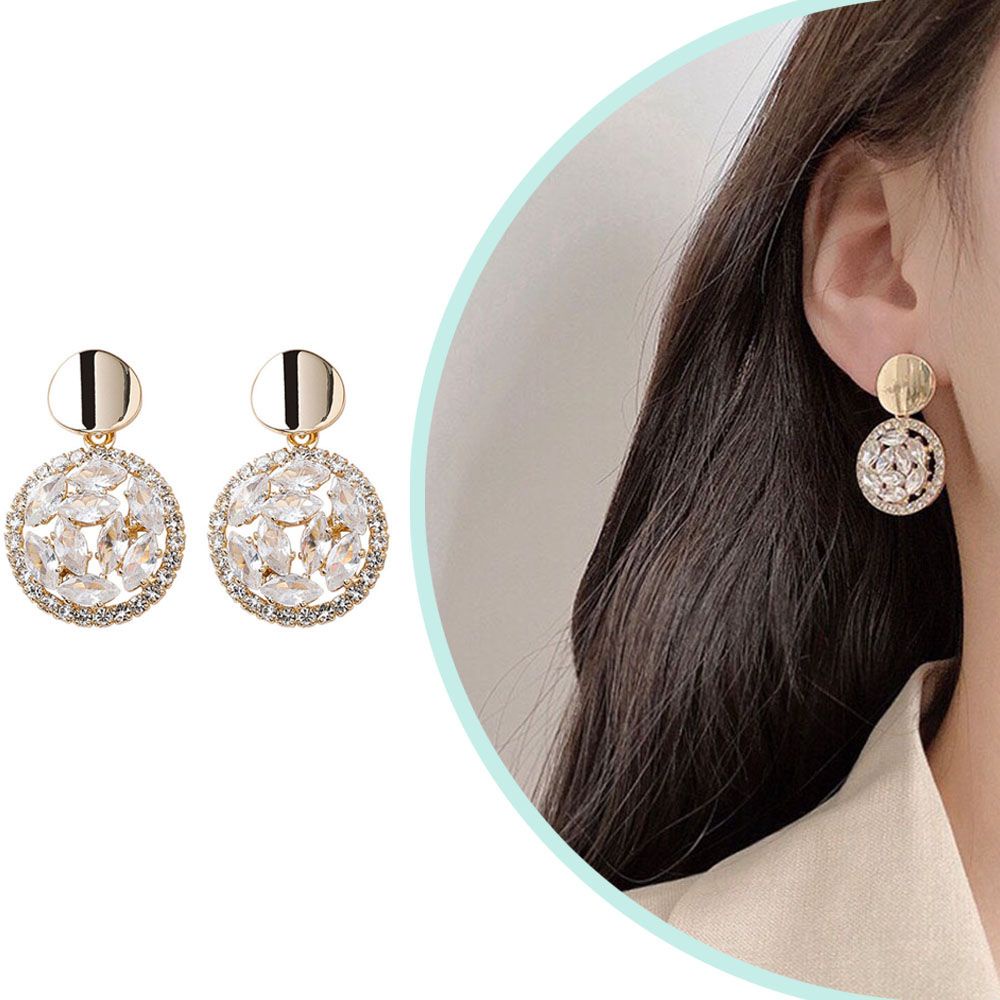 Bông tai tròn lượn sóng nhiều màu thời trang chất lượng cao S925 cho nữ