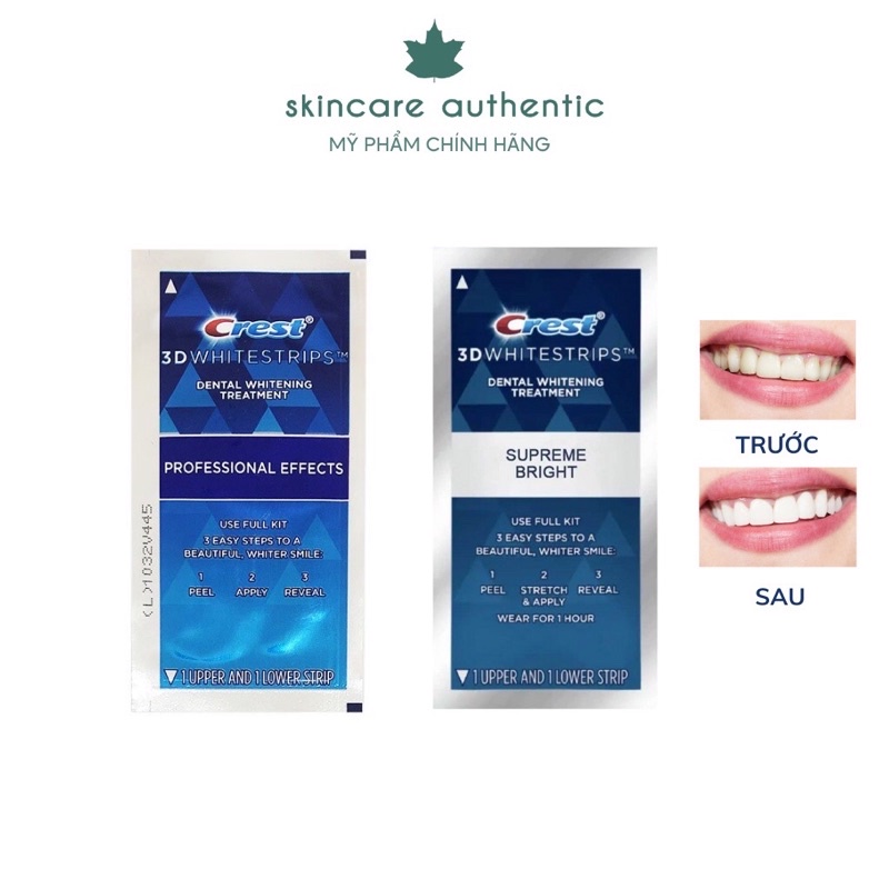 Miếng dán trắng răng Crest 3D White