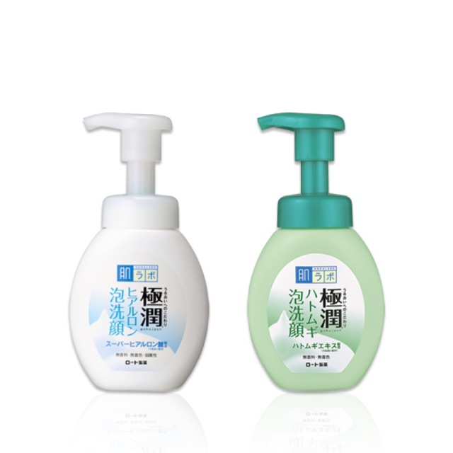 Hada Labo Gokujyun Foaming Cleanser và Hada Labo Gokujyun Hatomugi Foaming Face Wash