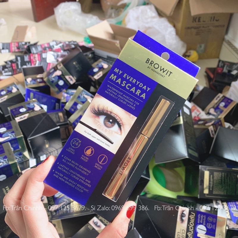Chuốt mi Mascara Nongchat BROWIT làm dài, tơi và cong mi, không lem không trôi ChiinBeauty
