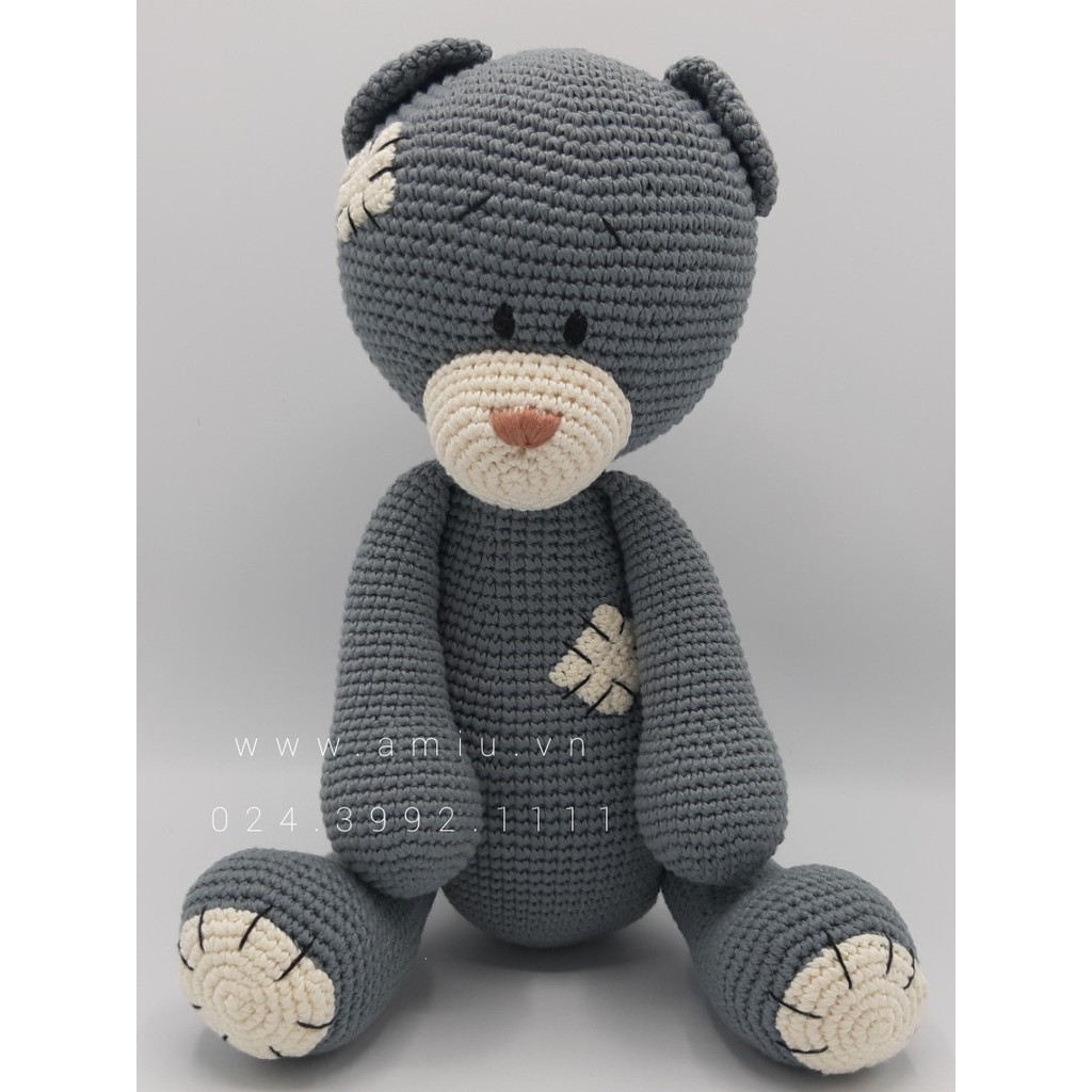 Gấu Teddy Vá - Thú len nhồi bông Amiu Việt Nam
