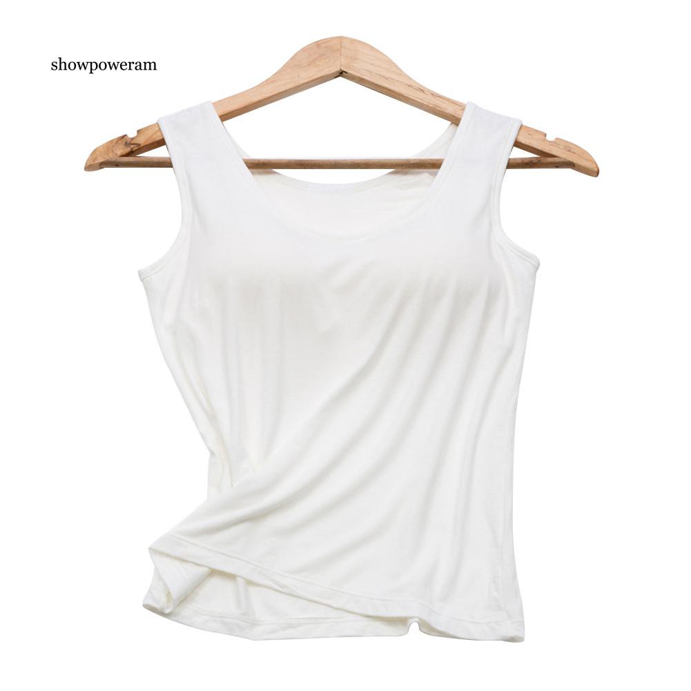 Áo cộc tay cổ chữ U trơn có mút nâng ngực đơn giản quyến rũ cho nữ | BigBuy360 - bigbuy360.vn