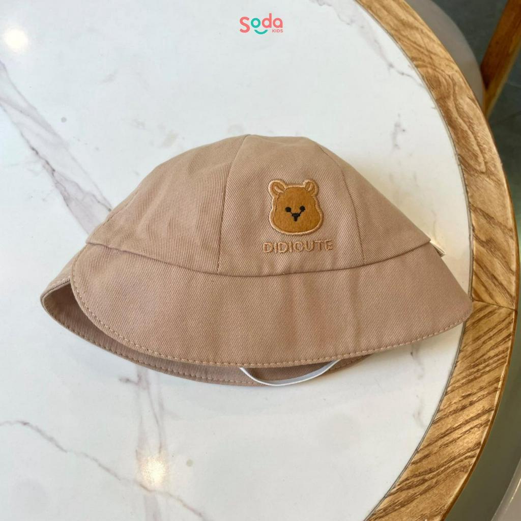Mũ cho bé bucket hình gấu nâu kiểu mới Hàn Quốc 6m - 24m