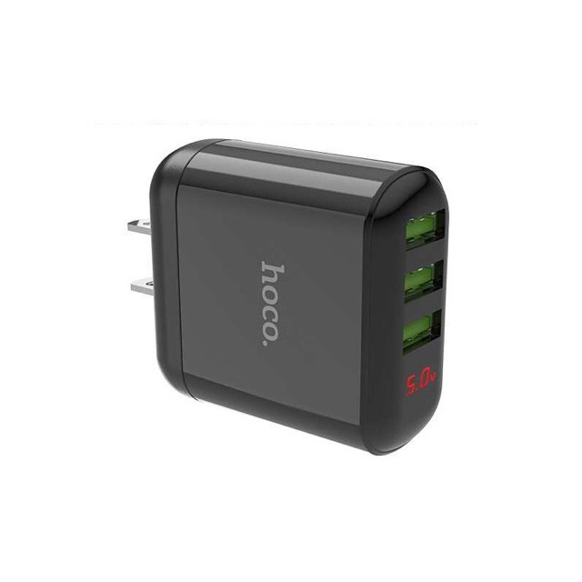 Cốc sạc nhanh 3 cổng Hoco (3 đầu usb) có đèn báo cho Iphone, Ipad, Samsung