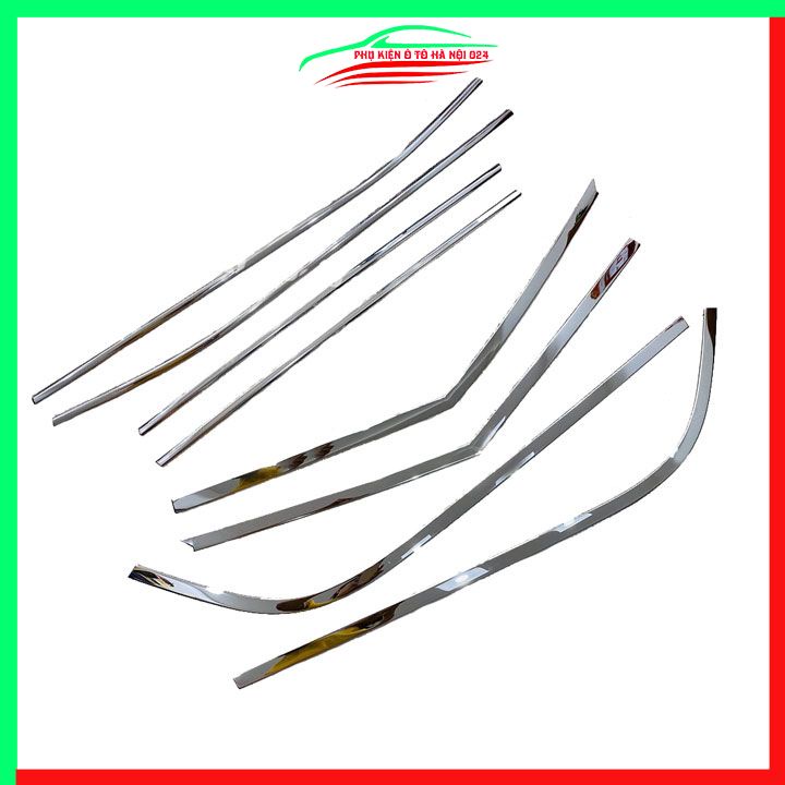 Bộ nẹp viền chân kính cong kínhCreta 2022-2024 Inox sáng bóng chuẩn form xe