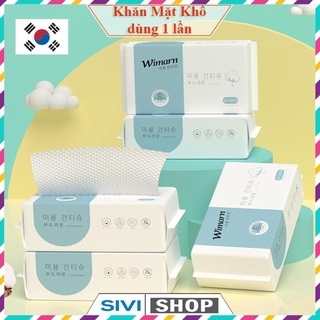 Khăn lau mặt khô túi 50 miếng WIMARN Pure Cotton Towel công nghệ của Hàn Quốc