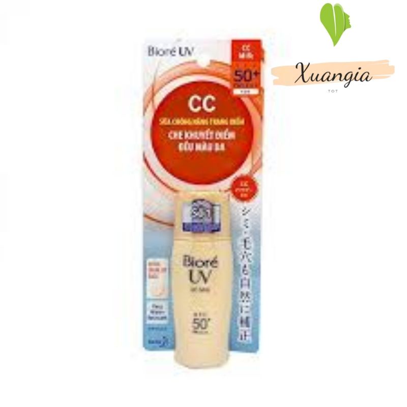 Sữa Chống Nắng Lót Nền Biore UV Color CC Milk SPF50 30ml mẫu mới nhất năm 2019