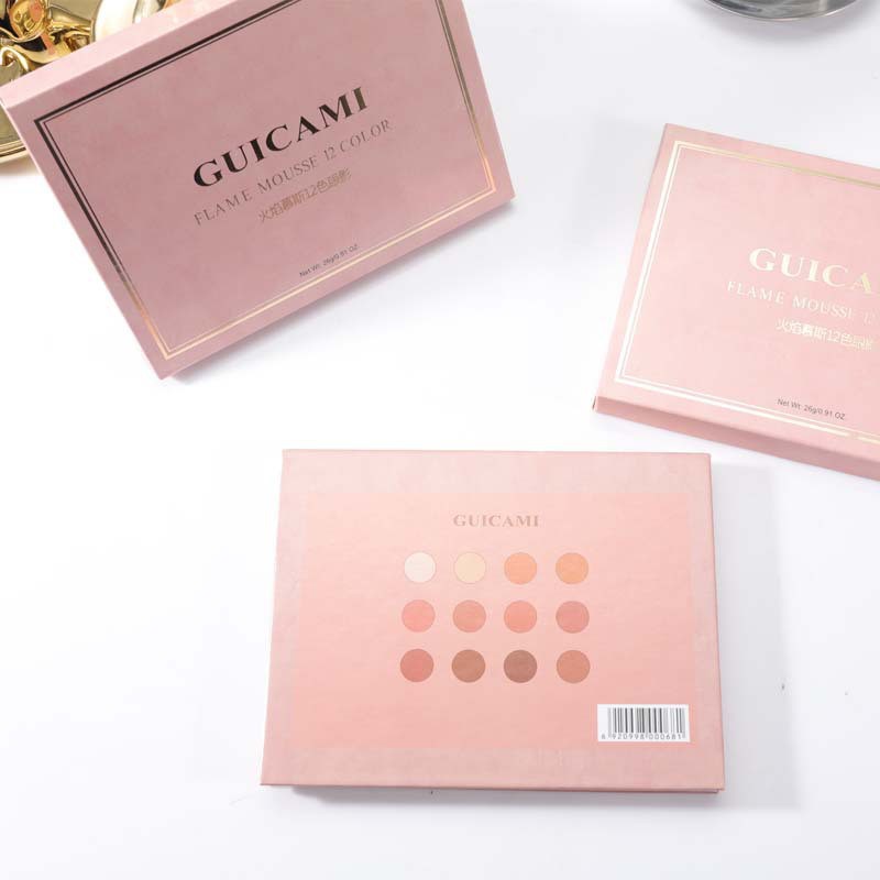 Bảng phấn mắt GUICAMI 12 màu cam đào trung tính