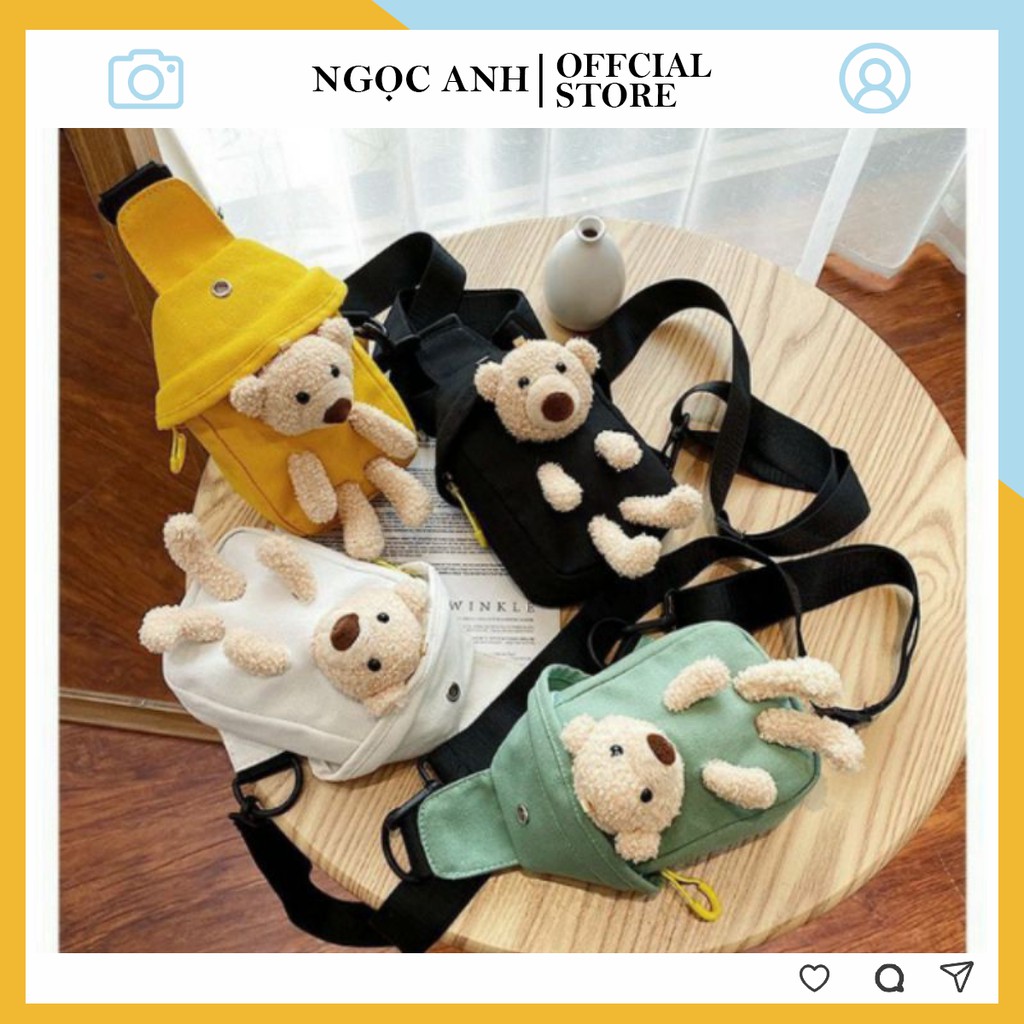 Túi đeo chéo🌈FREESHIP🌈Túi đeo chéo hình gấu nhồi bông phong cách Hàn Quốc