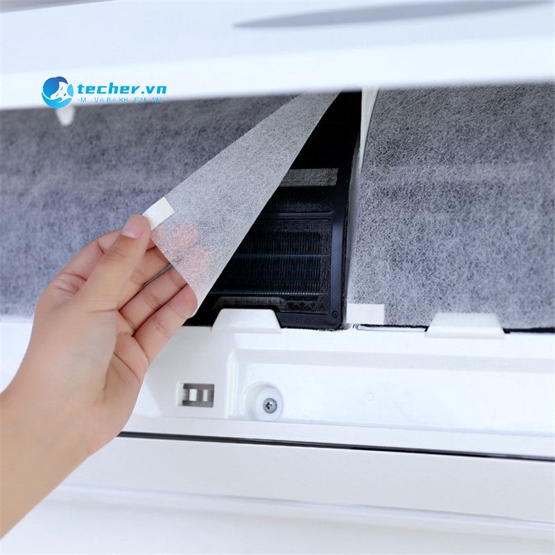 Set 2 tấm lọc khí chống bụi bằng vải không dệt tự dính tiện dụng cho máy lạnh
