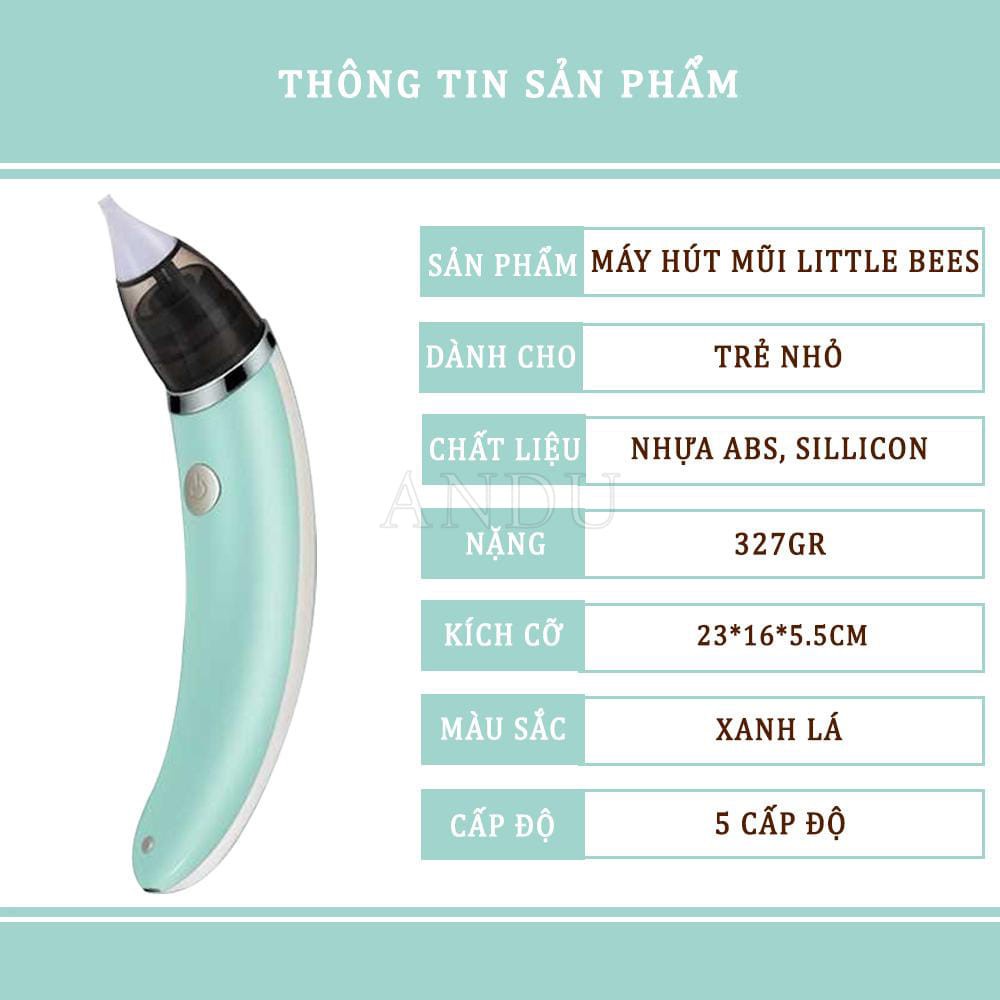 Máy Hút Mũi Đầu Mềm, Dụng Cụ Hút Mũi Cầm Tay Thông Minh Pin Sạc Cho Bé