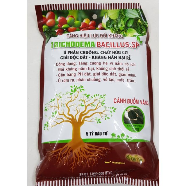 NẤM ĐỐI KHÁNG TRICHODERMA BACILLUS (1KG ) Ủ PHÂN CHUỒNG,CHẤT HỮU CƠ , GIẢI  ĐỘC ĐẤT