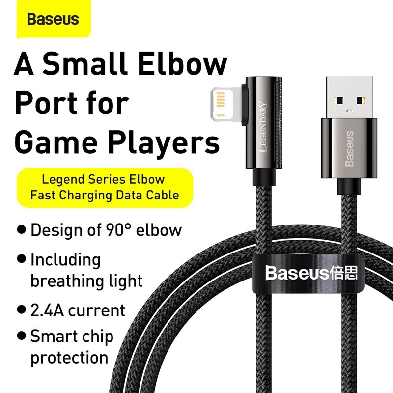 Dây Cáp Sạc Nhanh Baseus USB 2.4A cho iPhone 12 11 Pro Max XR 8 Plus