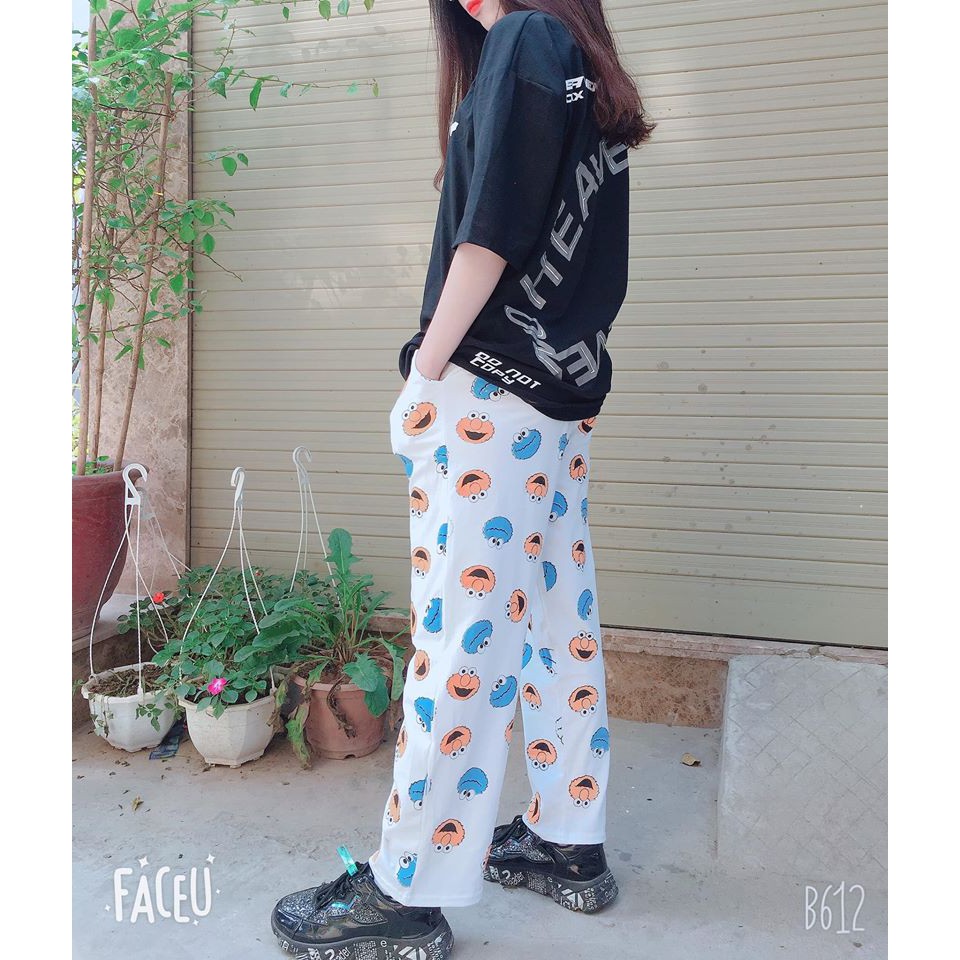 Quần Hoạt Hình Elmo unisex chất liệu thun cotton siêu mát, mịn cực chất, siêu hot năm 2020 (có video thật)