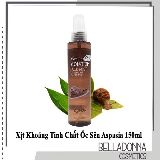 Xịt Khoáng Tinh Chất Ốc Sên Aspasia Moist Up Face Mist Snail 150ml