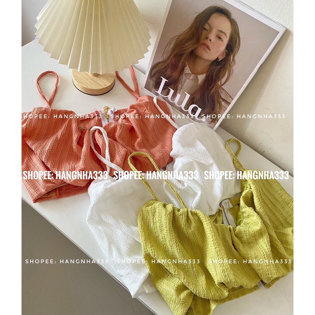 BACHHOAXINH || Set áo dây + Chân váy dài eo V form đuôi cá 2 LỚP đi biển cực xinh
